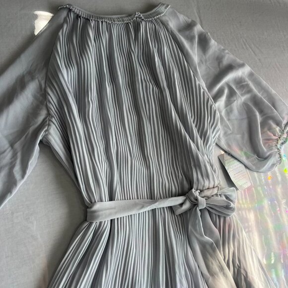 NEW Melloday Pleated Midi Dress Belted Light Blue XL - Picture 6 of 16